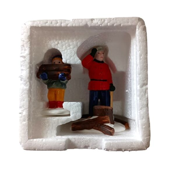 Department Dept 56 Woodsman Boy Snow Village Figures Porcelain Ceramic Winter - Picture 12 of 16